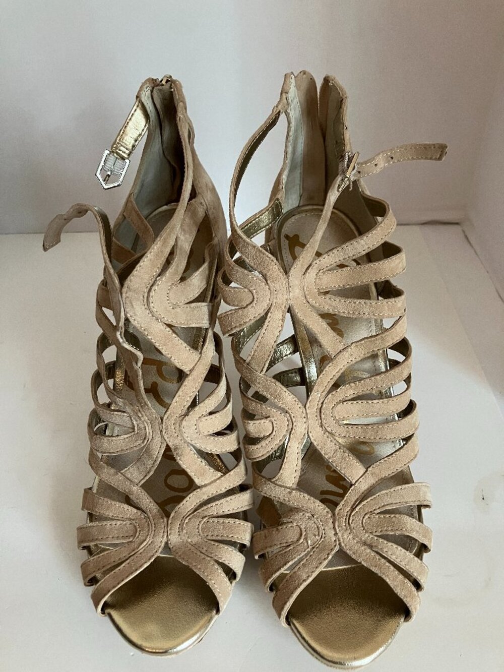 Sam Edelman New York Gladiator Style Heel Tan Suede Size 9.5M Sandals